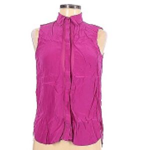 Vince Silk Sleeveless Blouse Pink